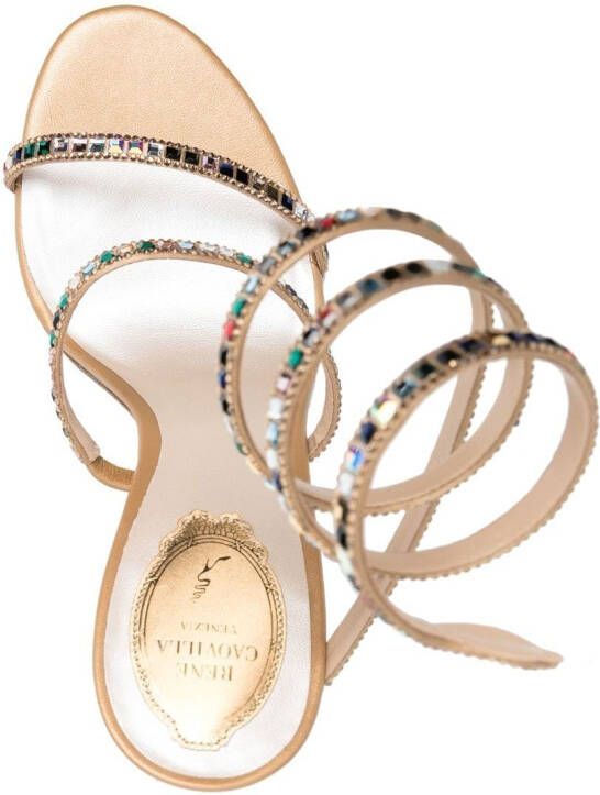 René Caovilla Cleo spiral-strap 125mm sandals Gold