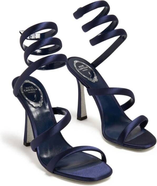 René Caovilla Cleopatra 105mm satin sandals Blue
