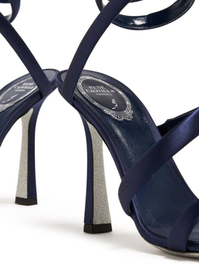 René Caovilla Cleopatra 105mm satin sandals Blue