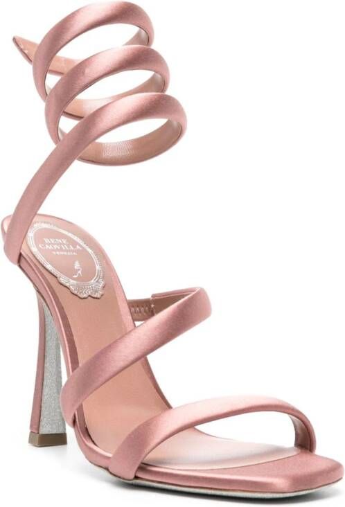 René Caovilla Cleopatra 105mm satin sandals Pink