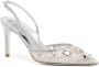 René Caovilla Crystal-embellished 80mm leather pumps Silver - Thumbnail 2