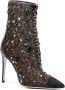 René Caovilla crystal-embellished lace ankle boots Black - Thumbnail 2
