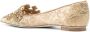 René Caovilla crystal-embellished lace ballerina shoes Gold - Thumbnail 3