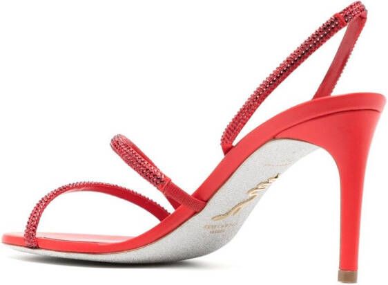 René Caovilla crystal-embellished open-toe sandals Red