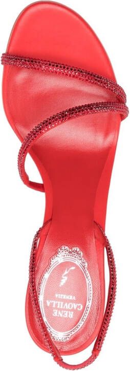 René Caovilla crystal-embellished open-toe sandals Red