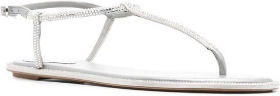 René Caovilla crystal-embellished sandals Grey