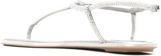 René Caovilla crystal-embellished sandals Grey