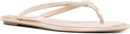 René Caovilla crystal thong-strap sandals Gold