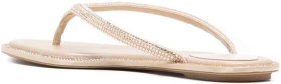 René Caovilla crystal thong-strap sandals Gold