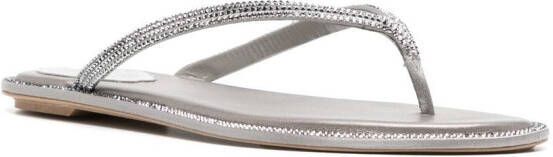 René Caovilla crystal thong-strap sandals Silver