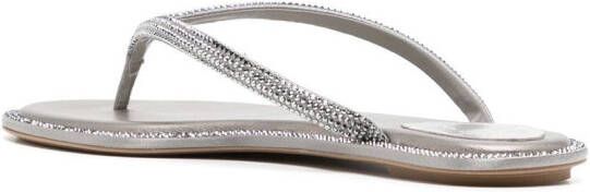 René Caovilla crystal thong-strap sandals Silver