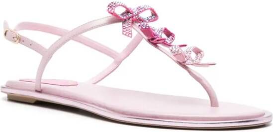 René Caovilla Diana bow-detail sandals Pink