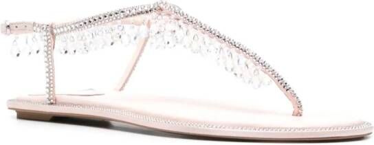 René Caovilla Diana crystal-embellished sandals Pink
