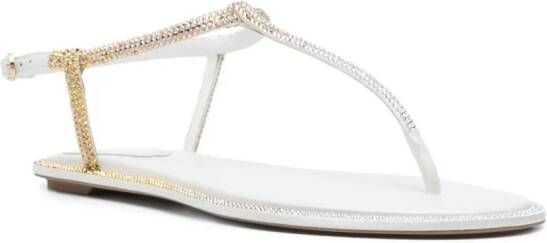 René Caovilla Diana crystal-embellished sandals Silver