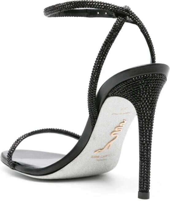 René Caovilla Ellabrita 105mm crystal sandals Black