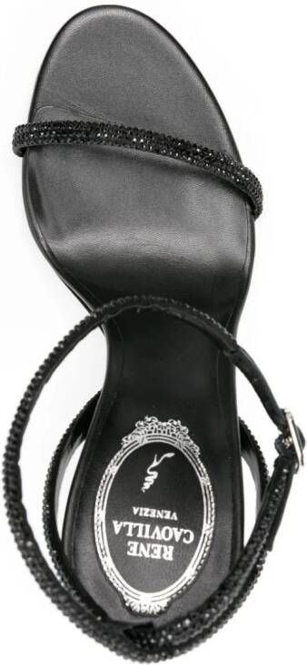 René Caovilla Ellabrita 105mm crystal sandals Black