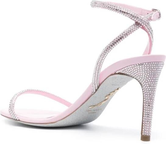 René Caovilla Ellabrita 80mm leather sandals Pink