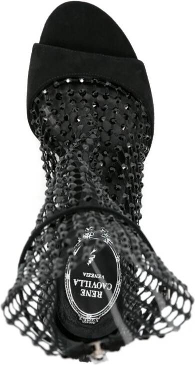 René Caovilla Galaxia 80mm crystal sandals Black