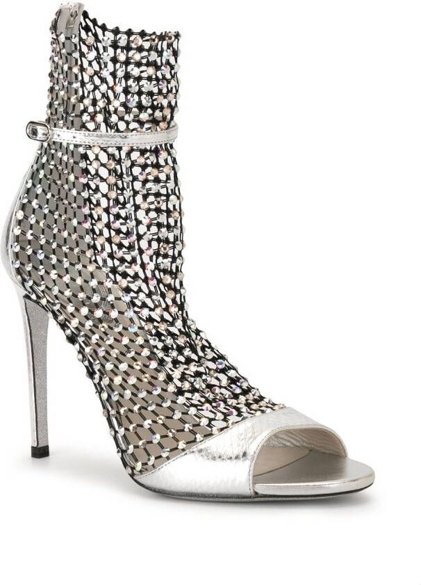 René Caovilla Galaxia embellished 110mm sandals Silver