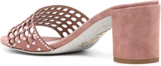 René Caovilla Ginger 60mm suede mules Pink
