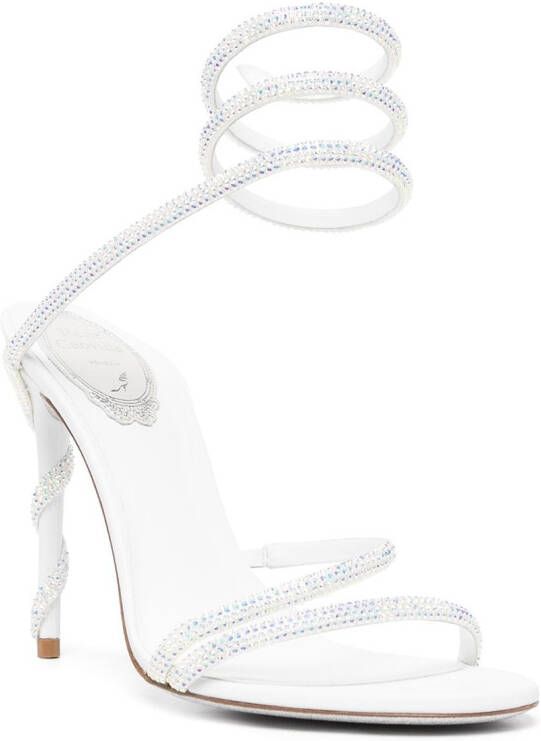 René Caovilla jewelled stiletto sandals White