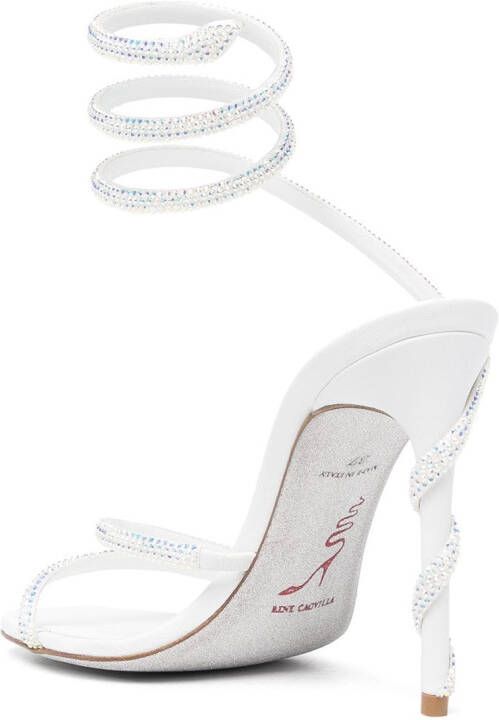 René Caovilla jewelled stiletto sandals White