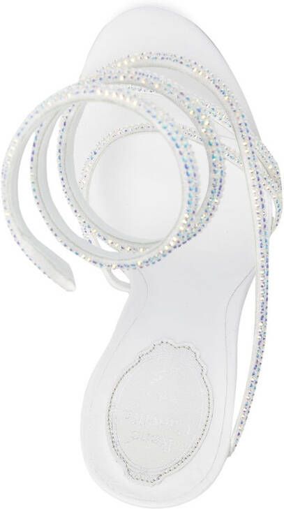 René Caovilla jewelled stiletto sandals White