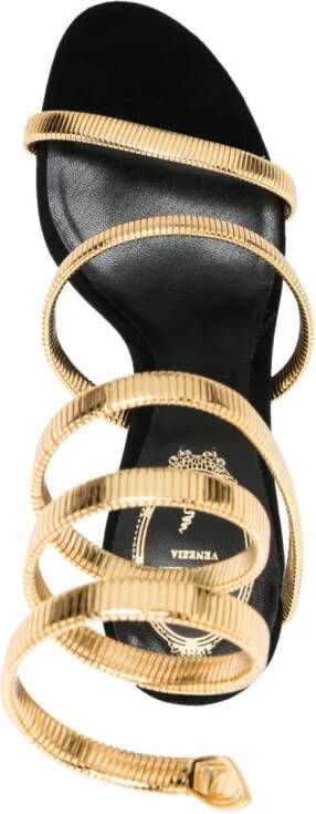 René Caovilla Juniper 60mm leather sandals Gold