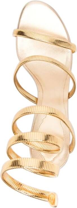 René Caovilla Juniper 80mm snake-chain sandals Gold