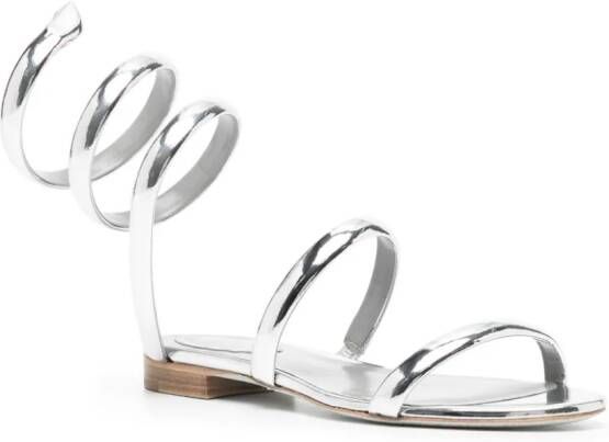 René Caovilla Juniper metallic-finish sandals Silver