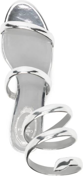 René Caovilla Juniper metallic-finish sandals Silver
