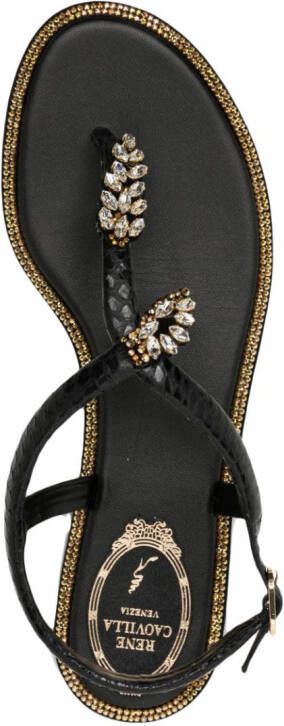 René Caovilla Katy leather open-toe sandals Black