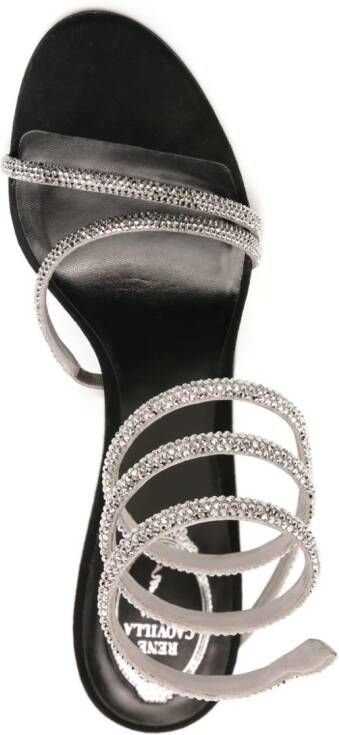 René Caovilla Margot 105mm crystal-embellished sandals Black