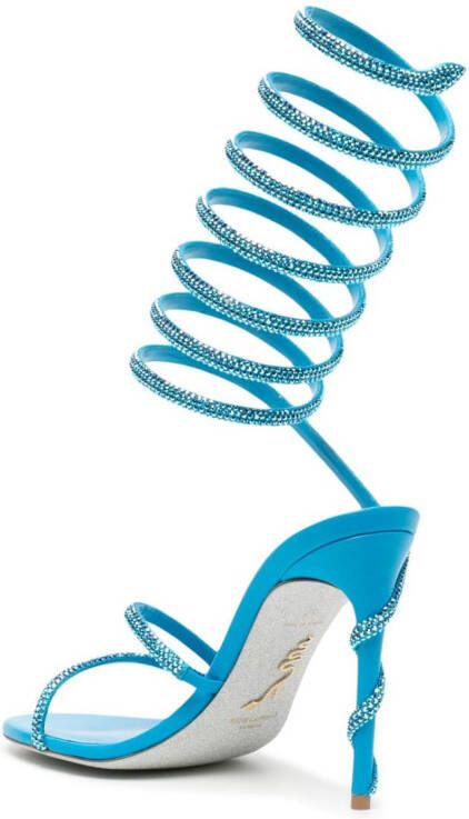 René Caovilla Margot 105mm crystal-embellished sandals Blue