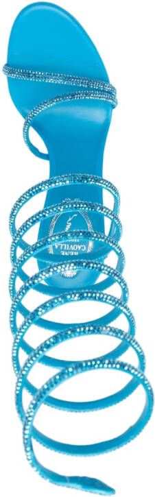 René Caovilla Margot 105mm crystal-embellished sandals Blue
