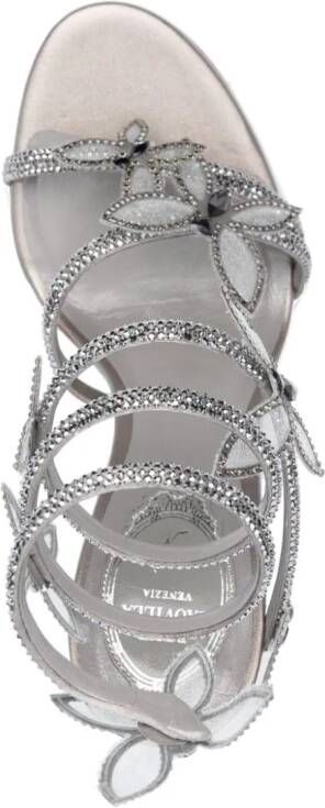 René Caovilla Margot 105mm crystal-embellished sandals Grey