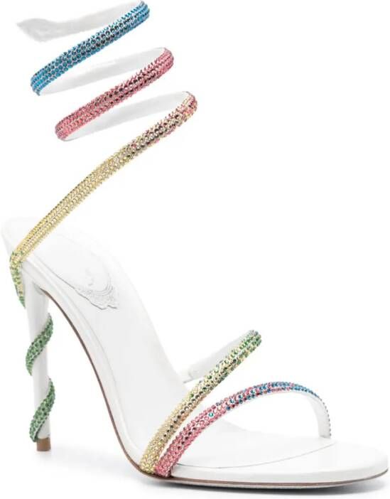René Caovilla Margot 105mm crystal-embellished sandals White