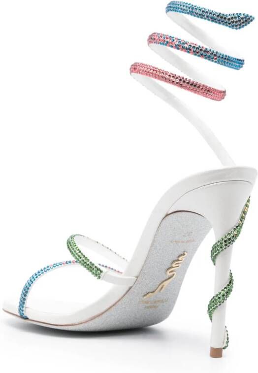 René Caovilla Margot 105mm crystal-embellished sandals White