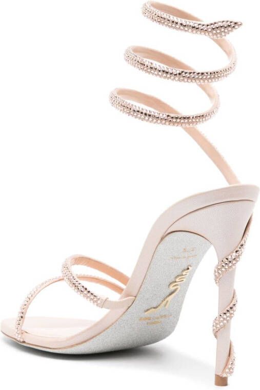 René Caovilla Margot 105mm crystal sandals Neutrals