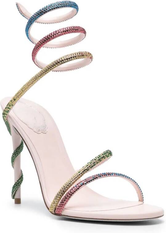 René Caovilla Margot 120mm crystal-embelished sandals Pink