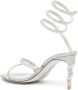 René Caovilla Margot 80mm crystal-embellished sandals Silver - Thumbnail 3