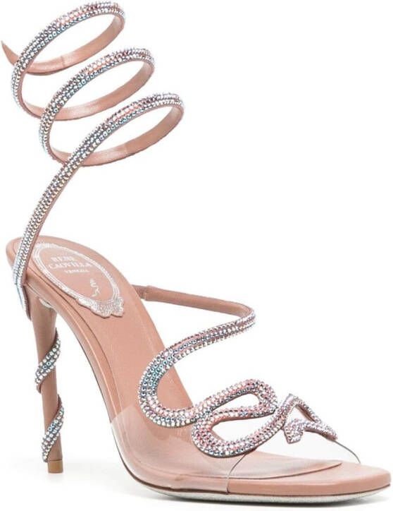 René Caovilla Morgana 100mm rhinestone-embellished sandals Pink