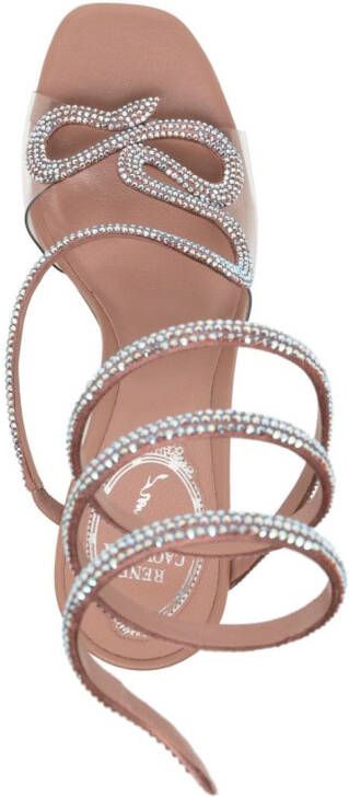 René Caovilla Morgana 100mm rhinestone-embellished sandals Pink
