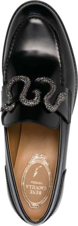 René Caovilla Morgana 40mm leather loafers Black