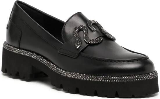 René Caovilla Morgana 40mm leather loafers Black