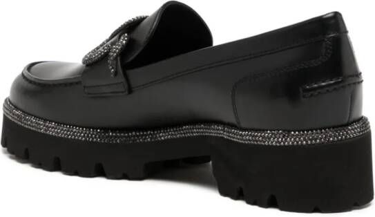 René Caovilla Morgana 40mm leather loafers Black