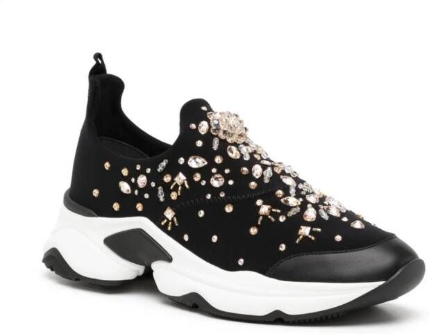 René Caovilla Morgana rhinestone-embellished sneakers Black