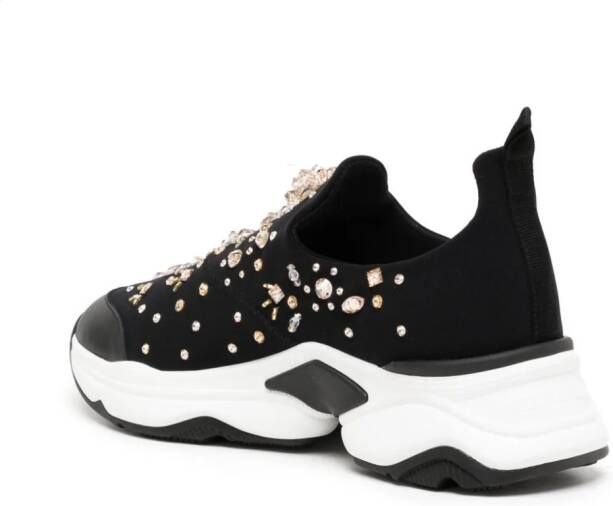 René Caovilla Morgana rhinestone-embellished sneakers Black