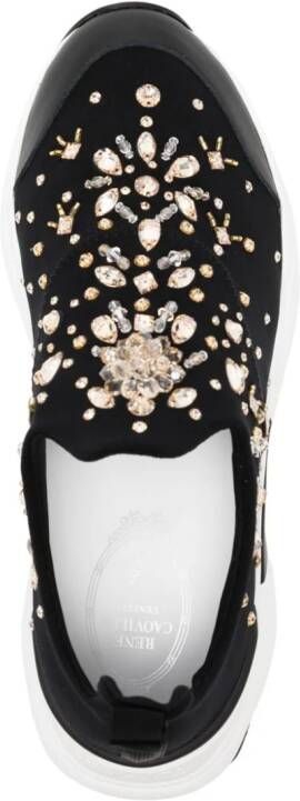 René Caovilla Morgana rhinestone-embellished sneakers Black