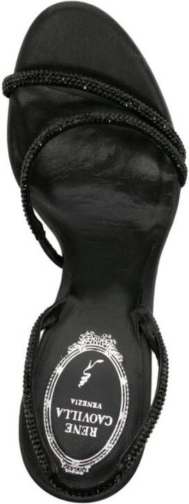 René Caovilla open-toe crystal-embellished sandals Black